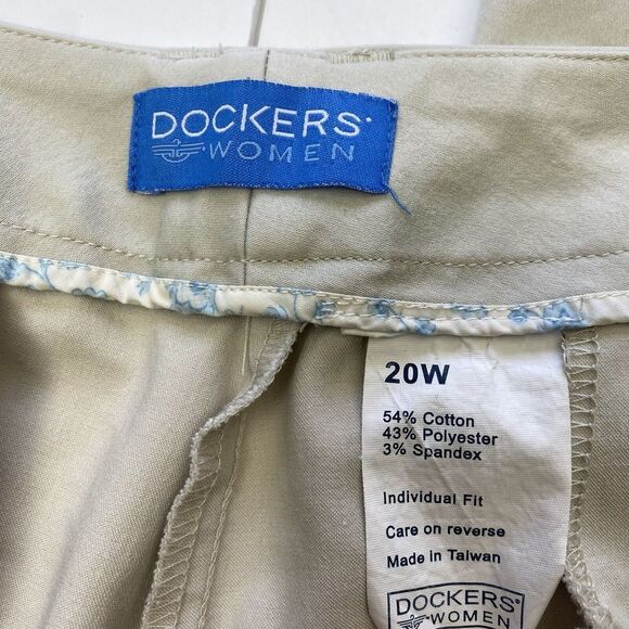 Dockers Women’s Khaki Chino Capri Pants Size 20W‎ Zipper Pockets Pre Owned - Picture 10 of 16